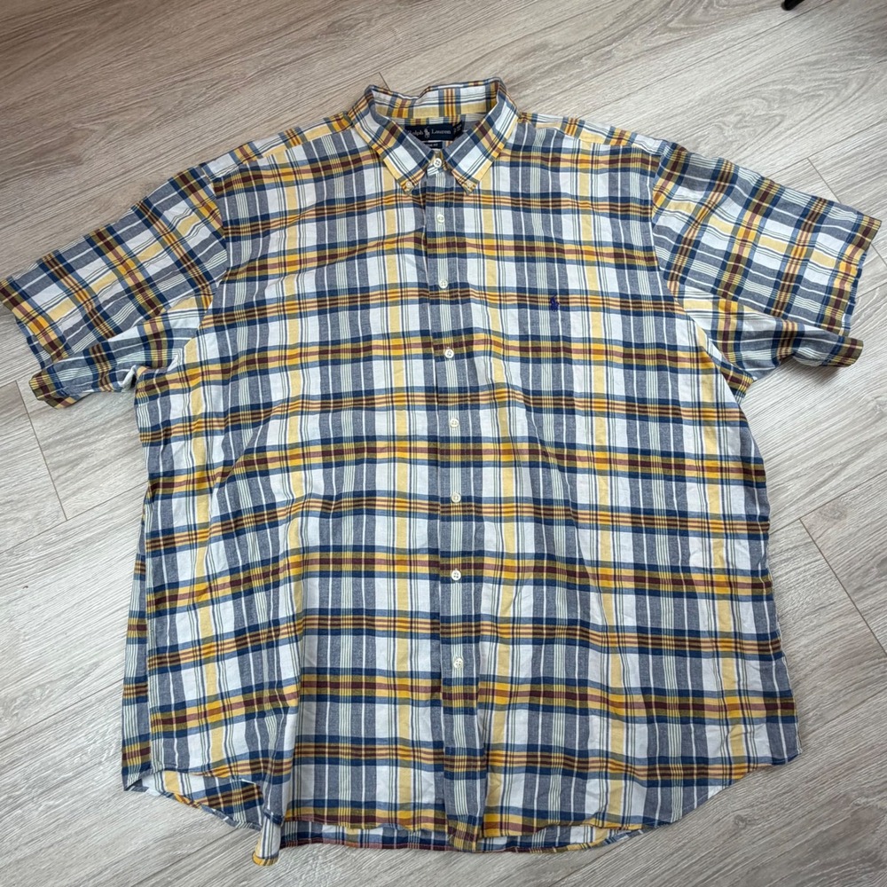 Ralph Lauren Classic Fit Plaid Short Sleeve Button Down Shirt Men's 3XB‎